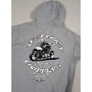 Vtg West Coast Choppers Jesse Who Hoodie Sweatshirt Long Beach Mens L Gray Y2K